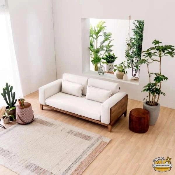 Sofa văng viền gỗ V61