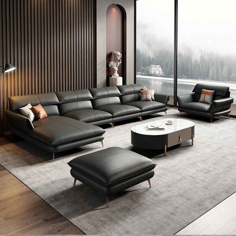 Bộ Sofa da bò Italy cao cấp Pula Davina (L43)