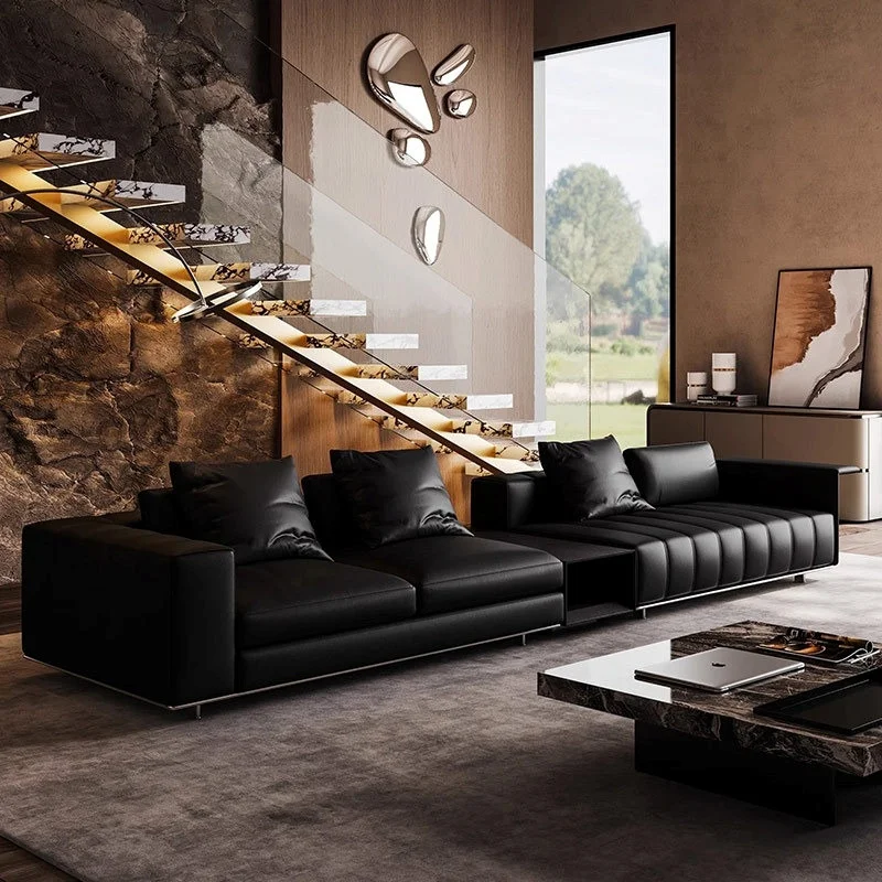 Sofa da bò Mastrotto Ý Pula Monaco (V73) màu đen huyền bí