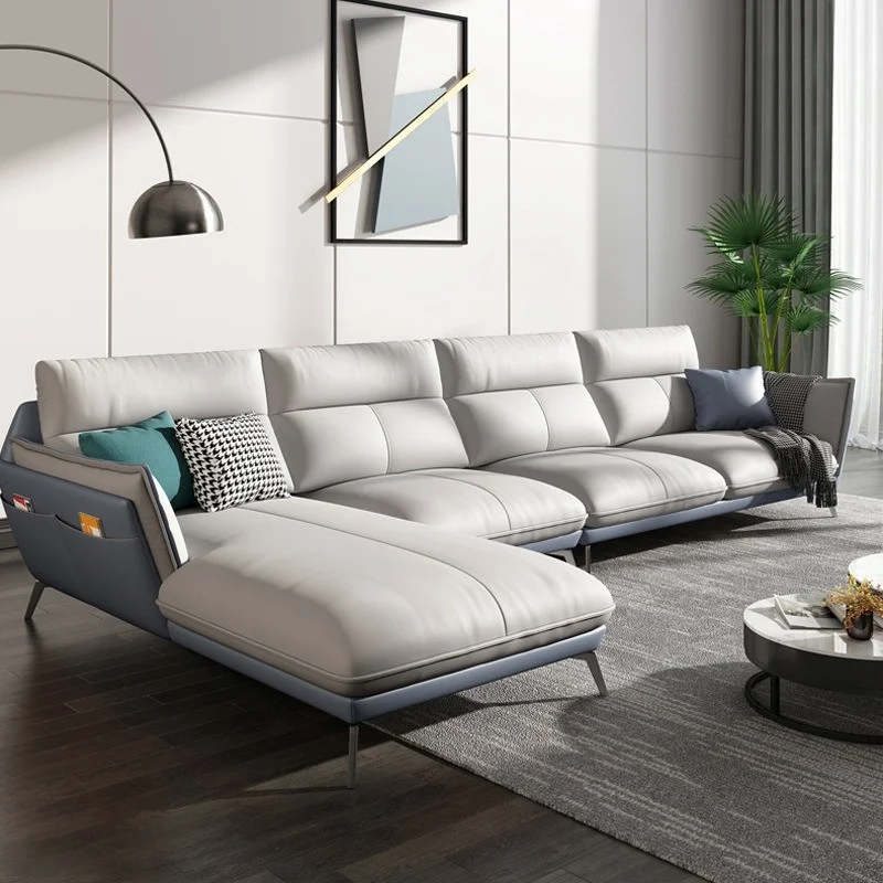 Sofa góc L da Mastrotto cao cấp Pula Lamia (L45) màu be