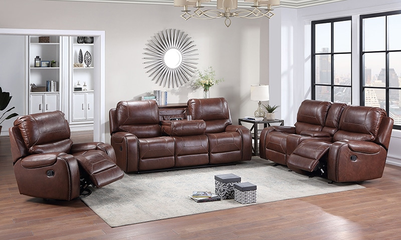 0029653 caspian brown 3 piece reclining living room set