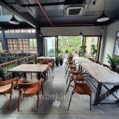 Hoàn thiện quán Cafe TP Ninh Bình với gỗ Me tây Campuchia